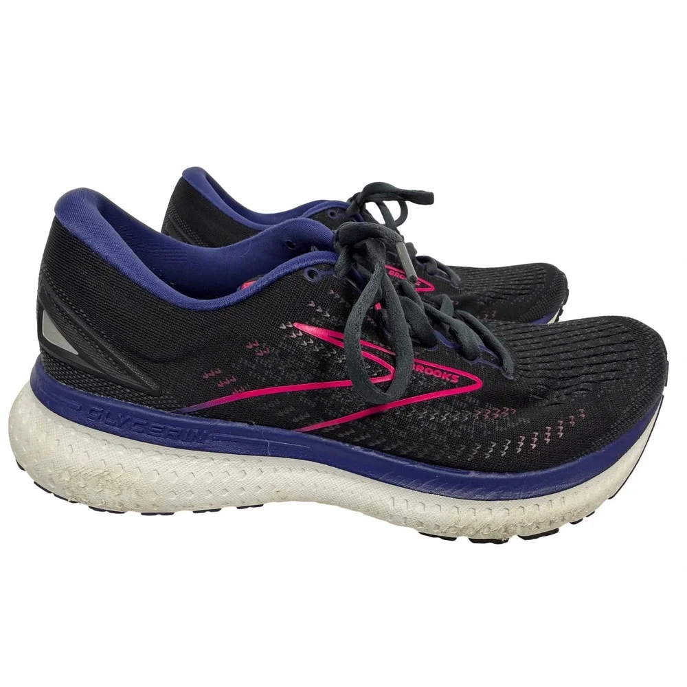Brooks Athletic Black Pink Glycerin 19 Neutral Running Shoes  7.5